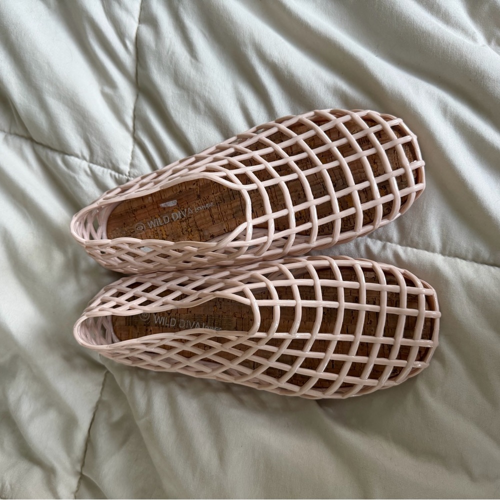 Baby Pink Jelly Flats